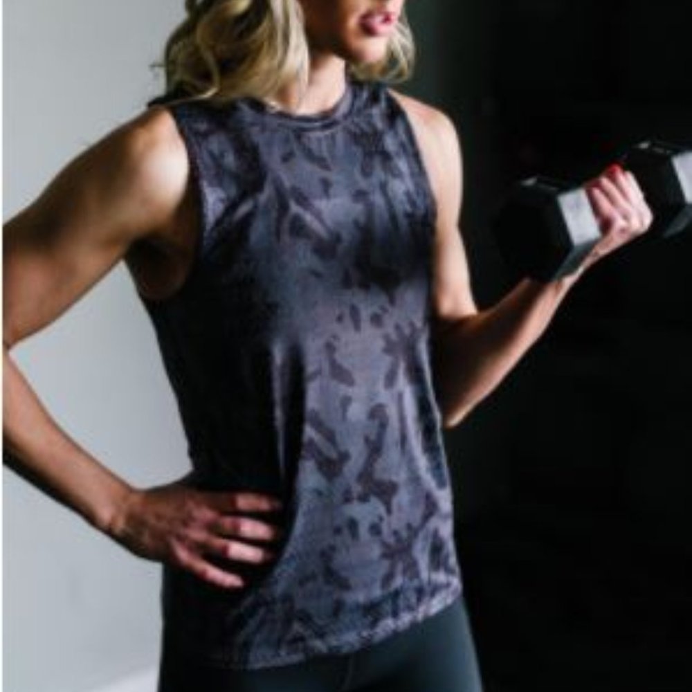 ZYIA Active Black Camo Chill Tank